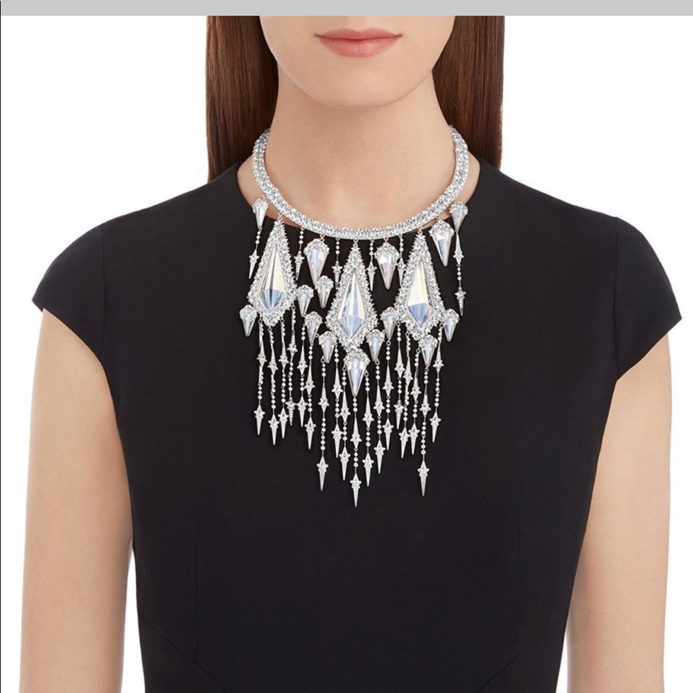 NEVER-WORN Swarovski Necklace White Rhodium-plated
